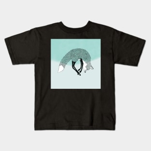 Fox jumping in the snow - stylized Kids T-Shirt